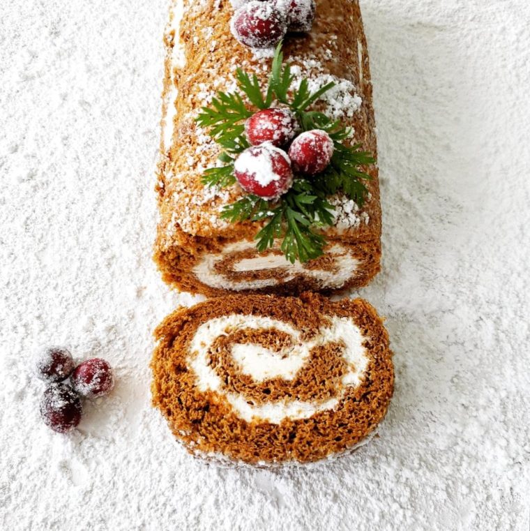 Christmas Tree Patterned Swiss Roll Cake - Priya's Versatile Recipes