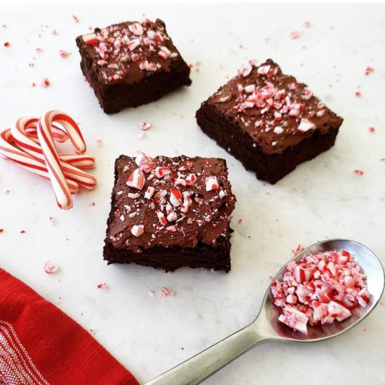 Peppermint Brownies with Whipped Ganache - Whisking Wolf