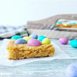 functional image m&m easter egg candy blondies pastel spring blondies