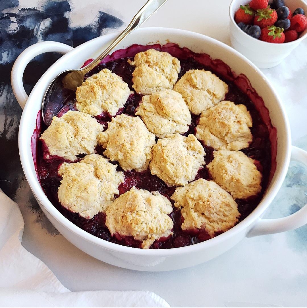 Mixed Berry Cobbler - Whisking Wolf