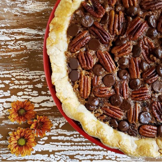 Chocolate Chip Pecan Pie - Whisking Wolf