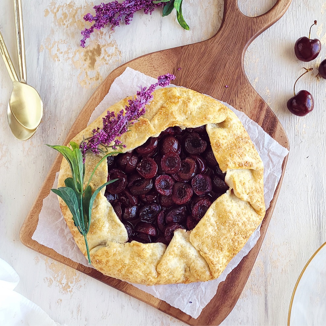 Bourbon Cherry Galette - Whisking Wolf