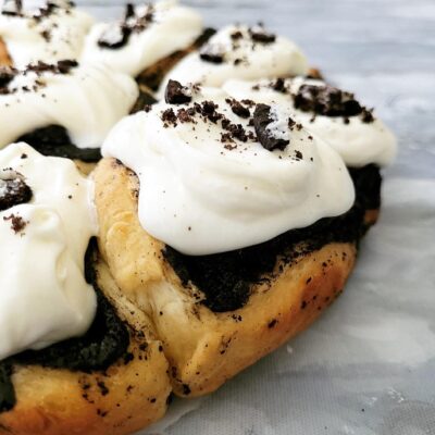 Oreo Cinnamon Rolls - Whisking Wolf